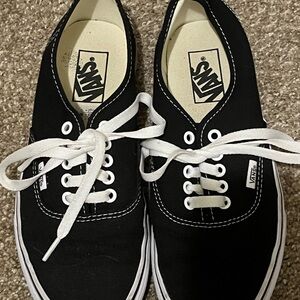 Vans Classic Black and White Lace-Up Shoes
